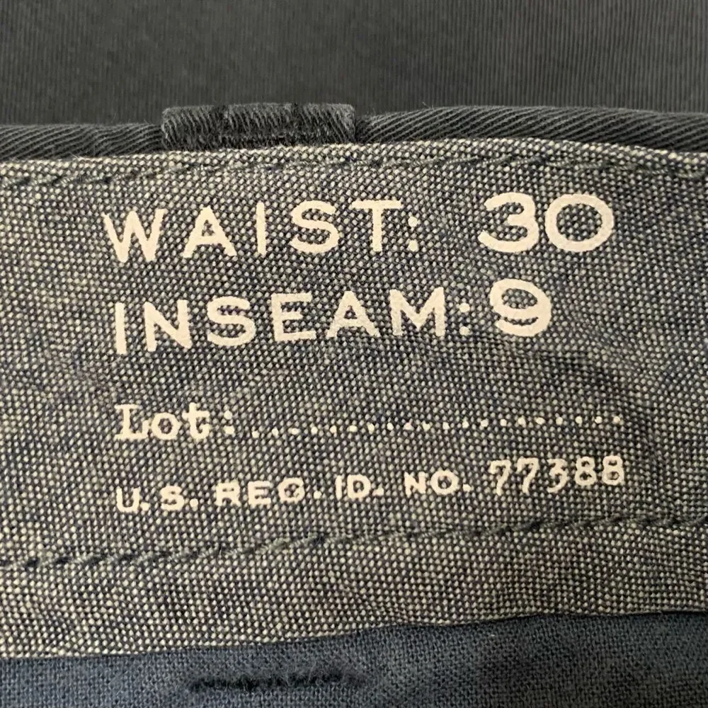 J. Crew Stretch Navy Blue Men’s Chino Shorts, Size 30 x 9